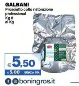 Boningros Cash and Carry Galbani Prosciutto cotto ristorazione professional offerta