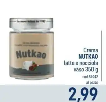 Crema Nutkao latte e nocciola