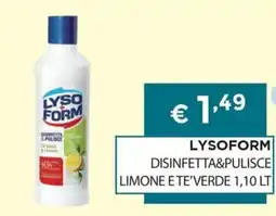 DB detersivi Lysoform disinfetta&pulisce limone e te' verde offerta