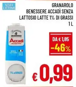 A&O Granarolo benessere accadi senza lattosio latte 1% di grassi offerta