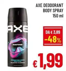 A&O Axe deodorant body spray marine offerta