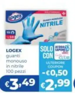 Acqua & Sapone Logex guanti monouso in nitrile offerta