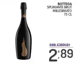 Eurocash Bottega spumante brut millesimato offerta