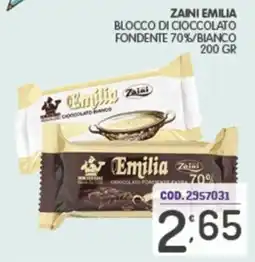 Eurocash Emilia blocco di cioccolato fondente 70%/bianco offerta
