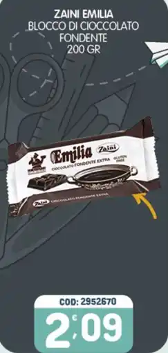Eurocash Zaini Emilia blocco di cioccolato fondente offerta