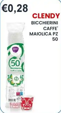 Caramico Clendy bicchierini caffè maiolica offerta