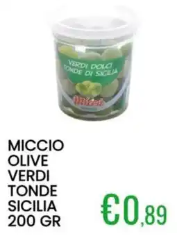 Sugros Miccio olive verdi tonde sicilia offerta