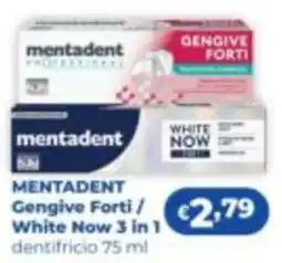 Acqua & Sapone Mentadent Gengive Forti / White Now 3 in 1 offerta
