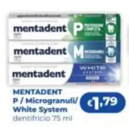 Acqua & Sapone Mentadent P / Microgranuli/ White System dentifricio offerta