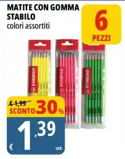 Tigros Matite con gomma Stabilo colori assortiti offerta