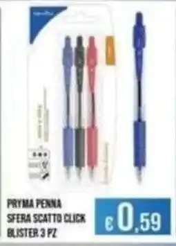 Azzurro Convenienza Pryma penna sfera scatto click offerta