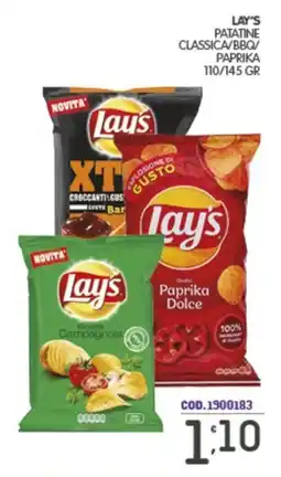 Eurocash Lay's Patatine Classica/BBQ/Paprika offerta