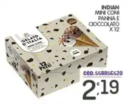 Eurocash Gelato d'Italia mini coni panna e cioccolato offerta
