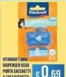 Azzurro Convenienza Vitakraft mini dispenser osso porta sacchetti offerta