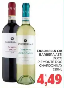 Eté Duchessa lia Barbera Asti Piemonte Doc Chardonnay offerta