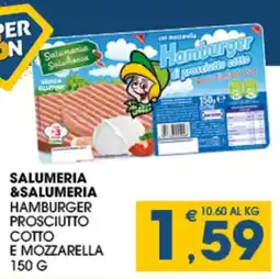 SeBón Supermercati Salumeria & Salumeria Hamburger Prosciutto Cotto e Mozzarella offerta