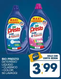 SeBón Supermercati Bio Presto detersivo liquido offerta