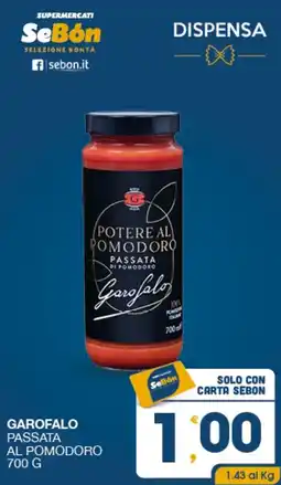 SeBón Supermercati Garofalo passata al pomodoro offerta