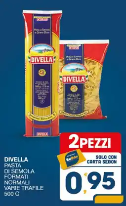 SeBón Supermercati Divella pasta di semola formati normali varie trafile offerta