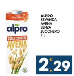 SeBón Supermercati Alpro bevanda avena senza zucchero offerta