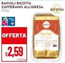 Pan Ravioli ricotta zafferano Alligresa offerta