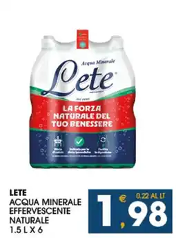 SeBón Supermercati Lete acqua minerale effervescente naturale offerta