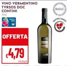 Pan Vino Vermentino Tyrsos Doc Contini offerta