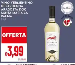Pan Vino Vermentino di Sardegna Aragosta DOC Santa Maria La Palma offerta