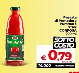 Ipercoop Radenza Passata di Pomodoro Pummarò STAR CORPOSA offerta