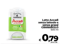 Ipercoop Radenza Latte Accadi senza lattosio e senza grassi Granarolo offerta