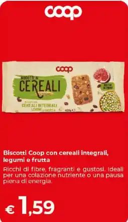 Ipercoop Radenza Biscotti Coop ai cereali offerta