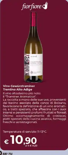 Ipercoop Radenza Vino Gewürztraminer Trentino Alto Adige offerta