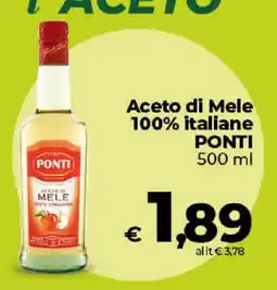 Ipercoop Radenza Aceto di Mele PONTI offerta