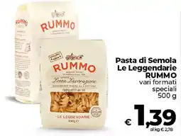 Ipercoop Radenza Pasta di Semola Le Leggendarie RUMMO offerta