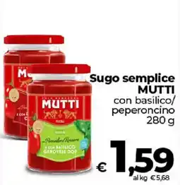 Ipercoop Radenza Sugo semplice MUTTI con basilico offerta