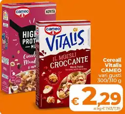 Ipercoop Radenza Cereali Vitalis Cameo vari gusti offerta