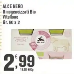Conté Supermercati Alce Nero Omogeneizzati Bio Vitellone offerta