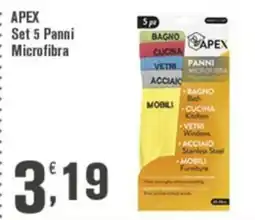 Conté Supermercati APEX Set 5 Panni Microfibra offerta