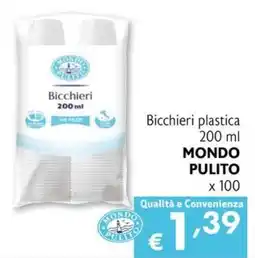 Eurospesa Bicchieri plastica MONDO PULITO offerta