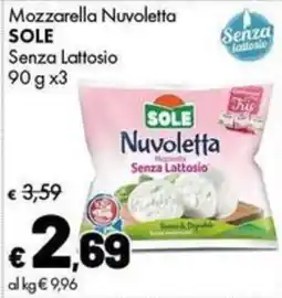 Supermercati Vinci Mozzarella Nuvoletta Sole Senza Lattosio offerta