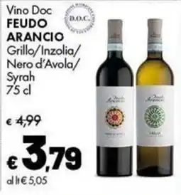 Supermercati Vinci Vino Doc Feudo Arancio offerta