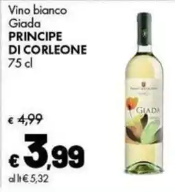 Supermercati Vinci Vino bianco Giada Principe di Corleone offerta