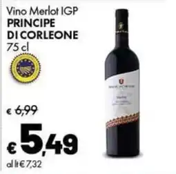 Supermercati Vinci Vino Merlot IGP Principe di Corleone offerta