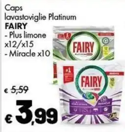 Supermercati Vinci Caps lavastoviglie Platinum Fairy offerta