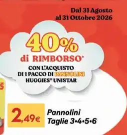 Proshop Pannolini Huggies Unistar offerta