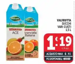 Deco Market Valfrutta succhi vari gusti offerta