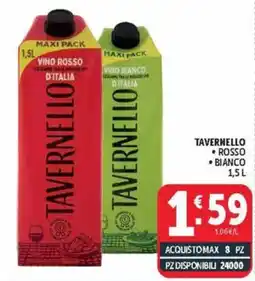 Deco Market Tavernello vino rosso e bianco offerta