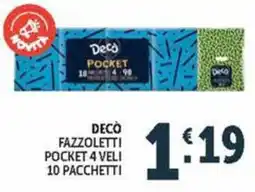 Deco Market Decò fazzoletti pocket 4 veli offerta