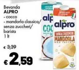 Supermercati Vinci Beveranda Alpro mandorla classica senza zuccheri offerta