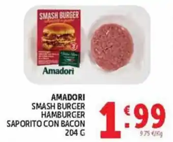 Deco Market Amadori Smash Burger Hamburger Saporito con Bacon offerta
